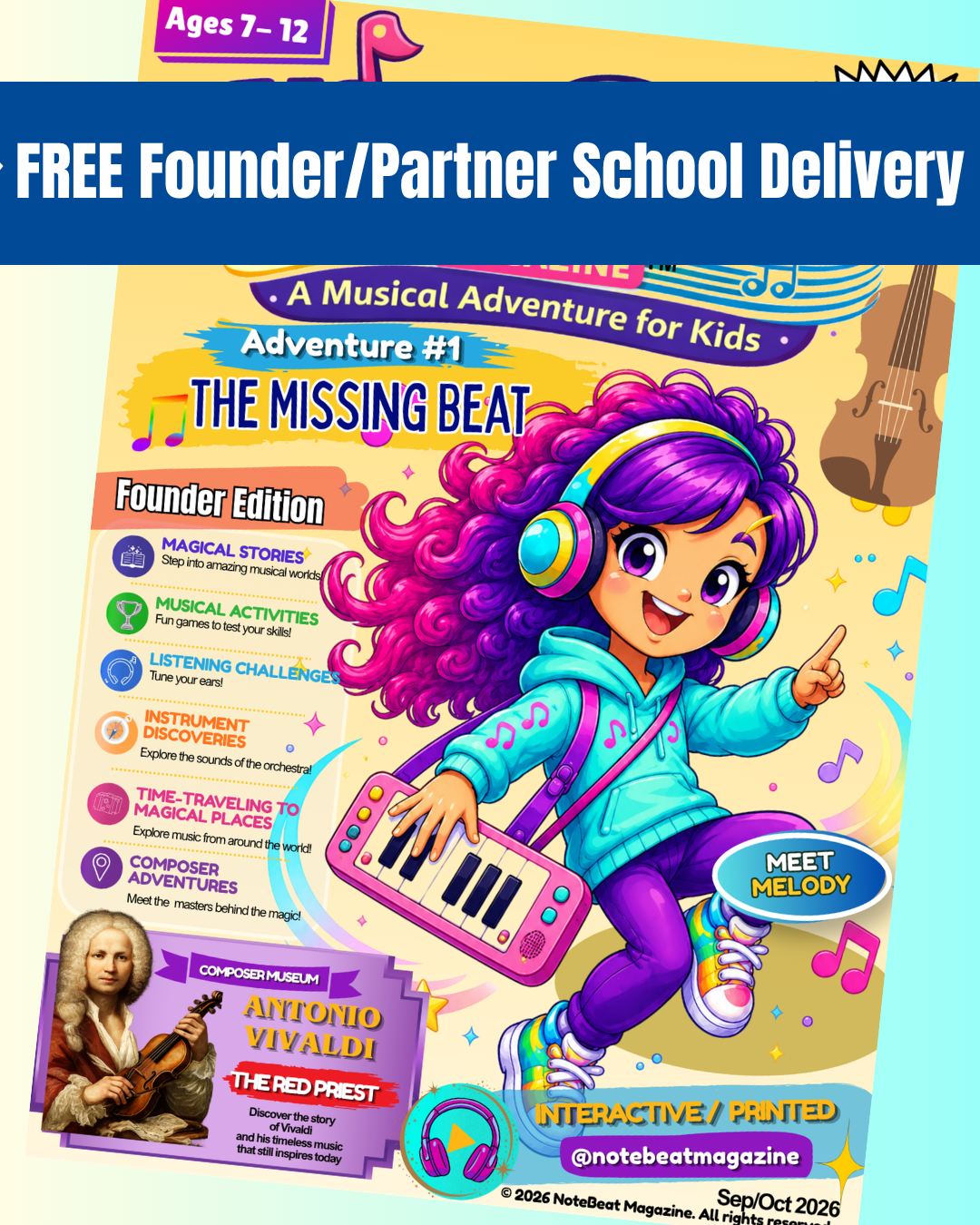 Adventure 1: The Missing Beat - NoteBeat MAGAZINE™ – English (FREE Founder/Partner School Delivery)